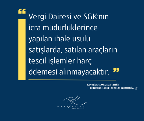 İhaleden Alınan Araçların Tescilinde Noter Harcı hakkında